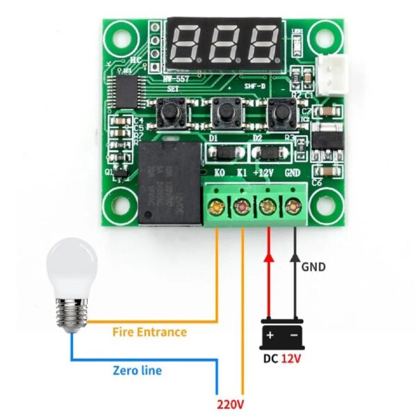 W1209 Digital incubator Temperature Control Module - hermostat with NTC Sensor and Relay Output 10A