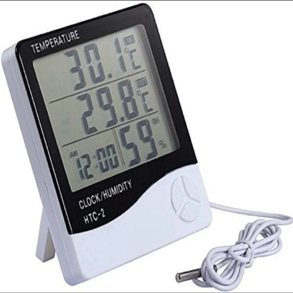 HTC-2 Room Indoor and Outdoor Electronic Temperature Humidity Meter Digital Thermometer Hygrometer Weather Station Alarm Clock
